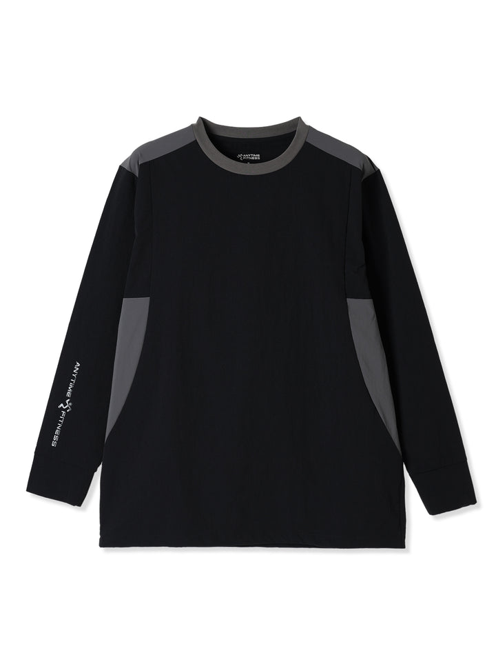 パネル切替 L/S Tシャツ (ブラック)