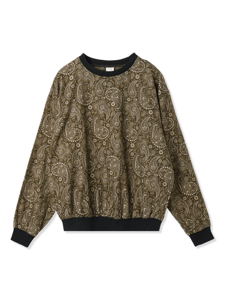 sportswear別注ペイズリーネルプルオーバー (オリーブ)