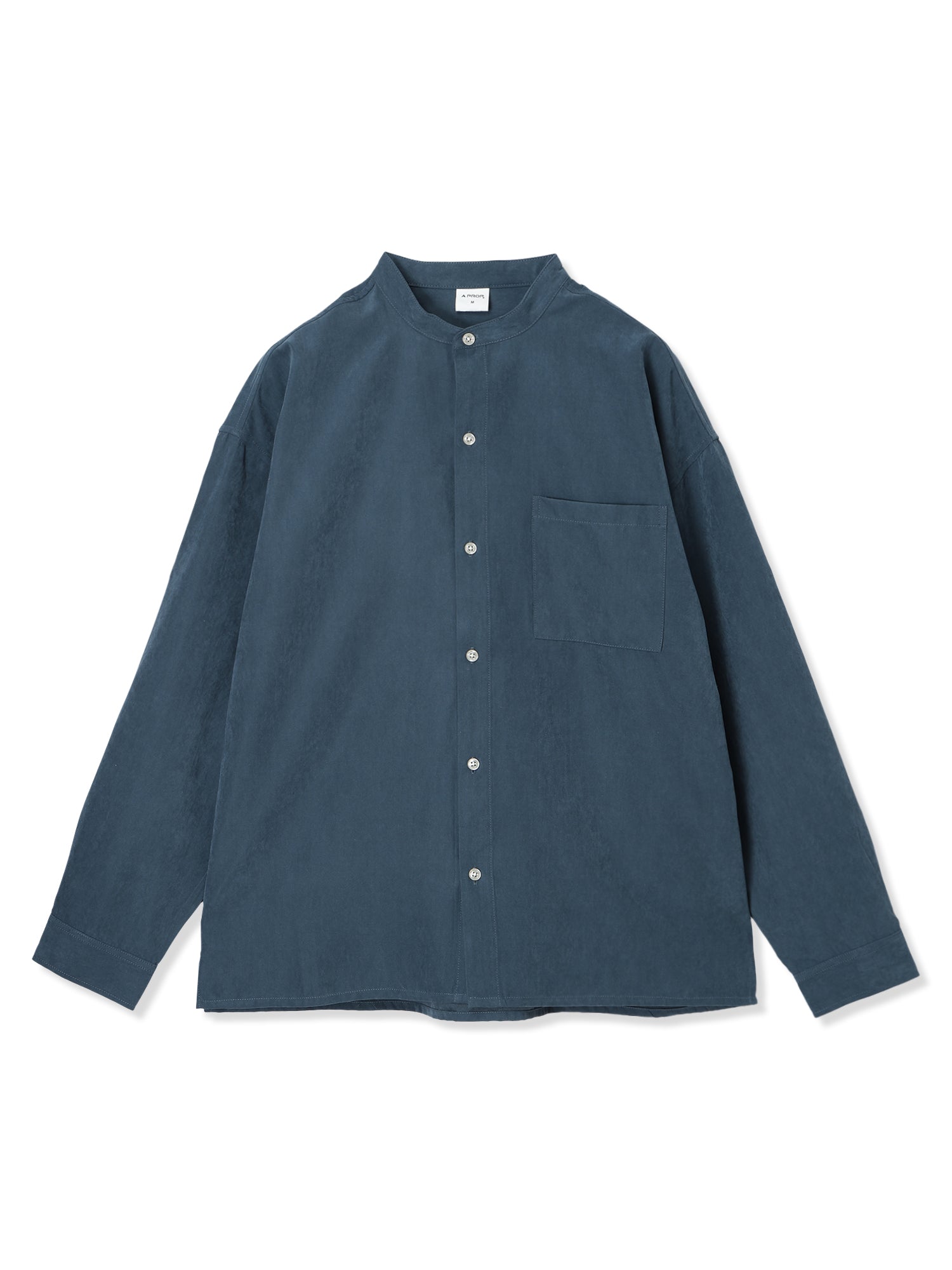 ピーチスキンバンドカラーシャツ