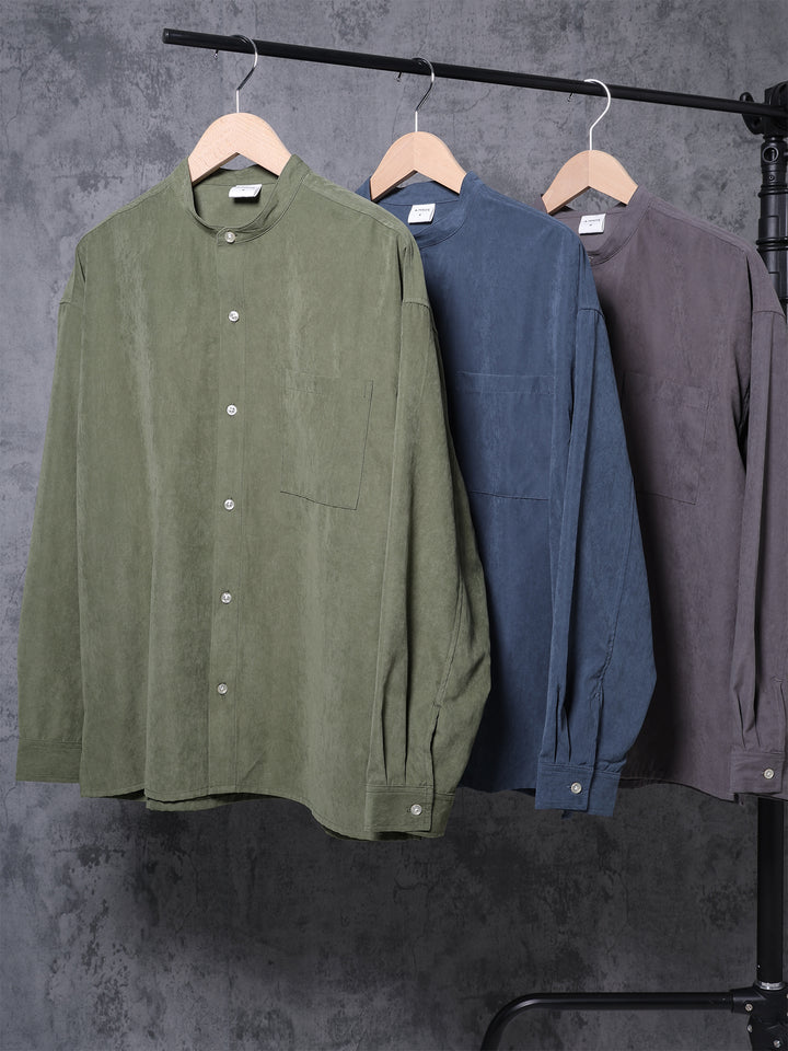 ピーチスキンバンドカラーシャツ 7