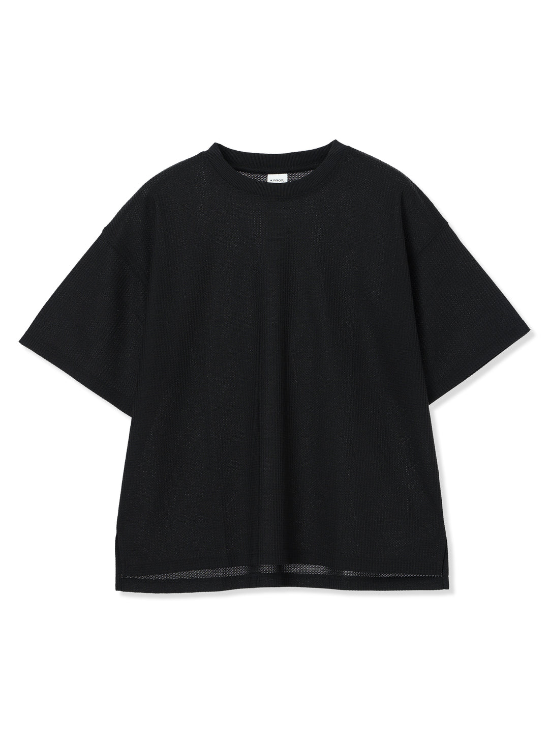 ワッフルTシャツ (ブラック)