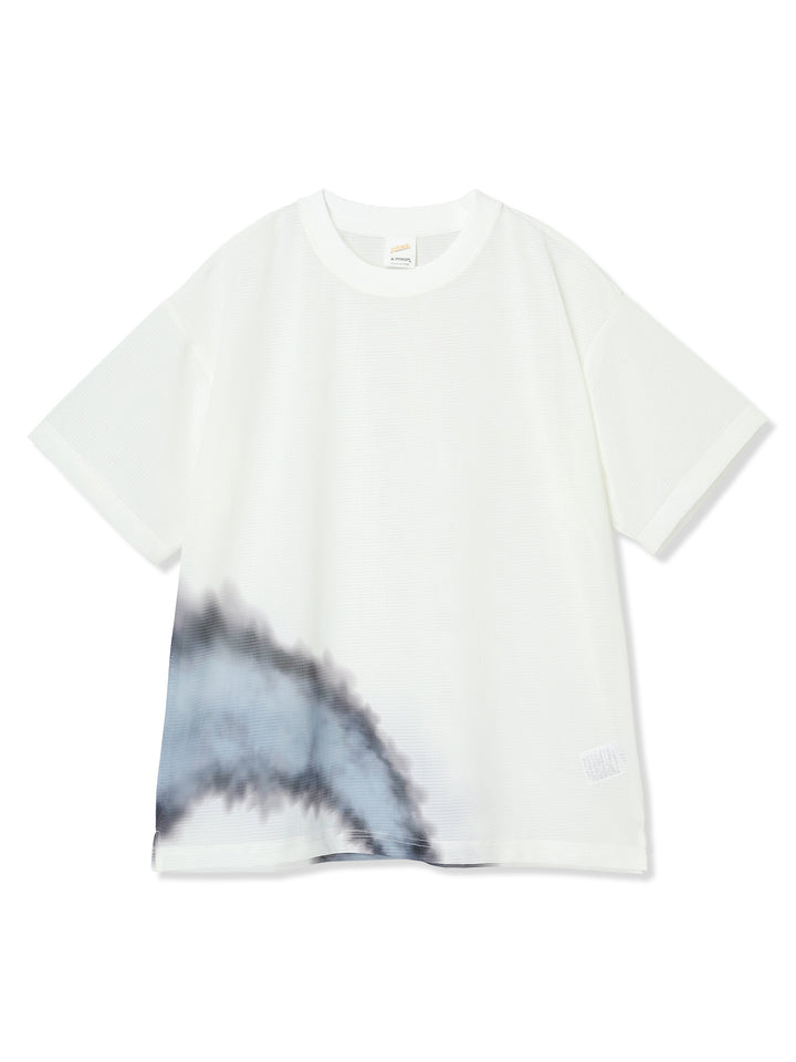 sportswear別注ドリッピングプリントメッシュTシャツ (ホワイト)