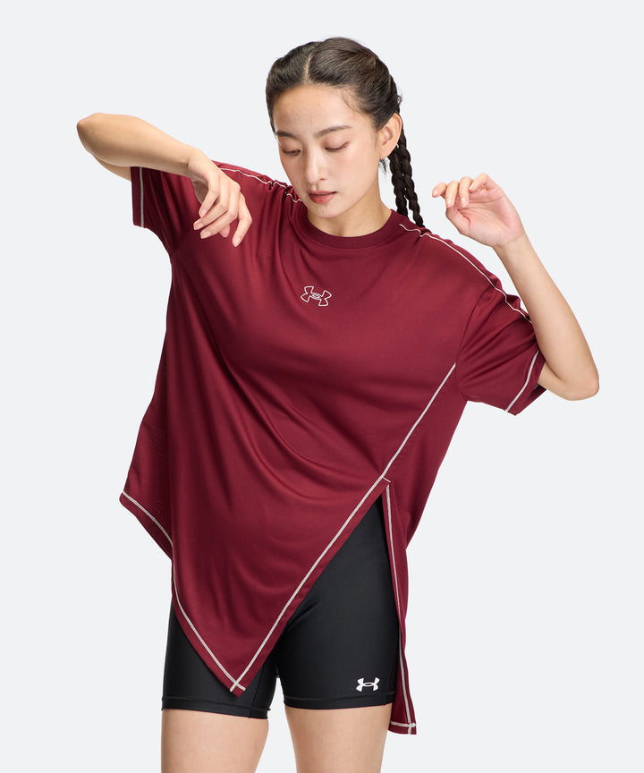 UA テック オーバーサイズ タイドアップ ショートスリーブ Tシャツ【レディース】
