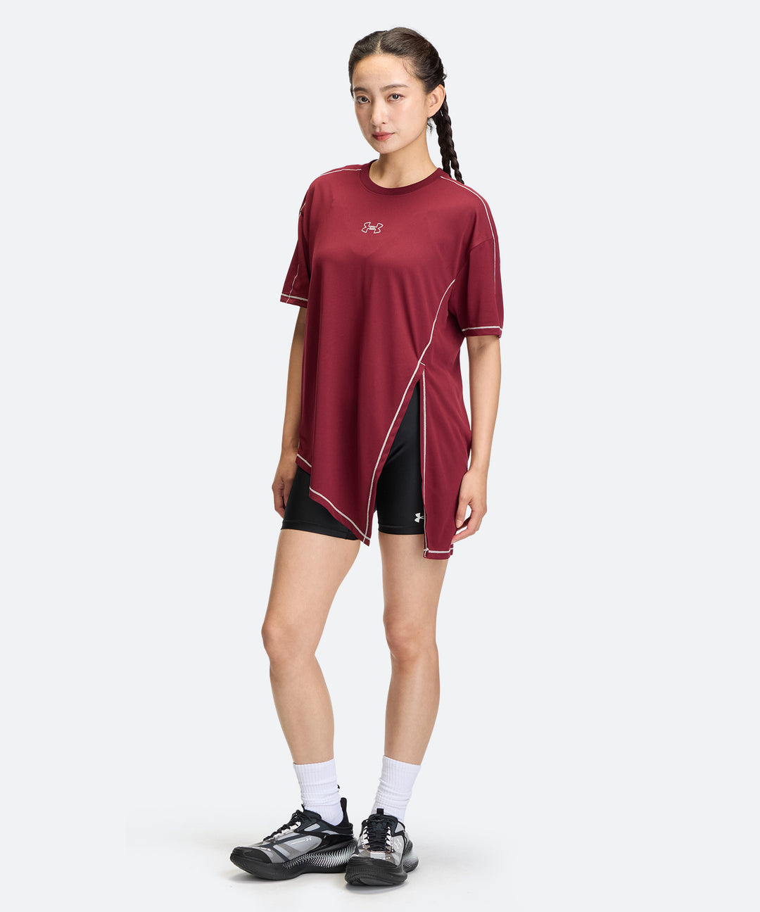 UA テック オーバーサイズ タイドアップ ショートスリーブ Tシャツ【レディース】