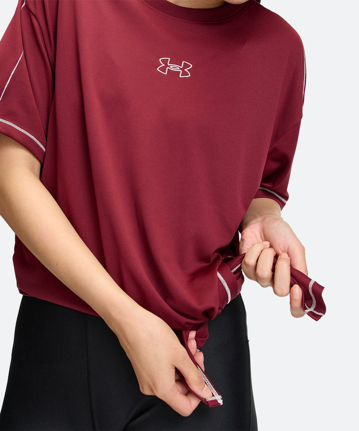 UA テック オーバーサイズ タイドアップ ショートスリーブ Tシャツ【レディース】