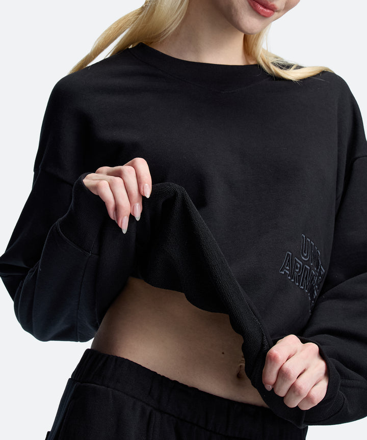 UA エッセンシャル テリー エンブロイダリー クルー【レディース】